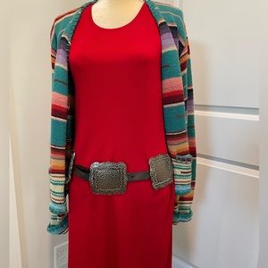 Unique Gunmetal Hammered Concho Black - Brown Leather Belt large/extra large